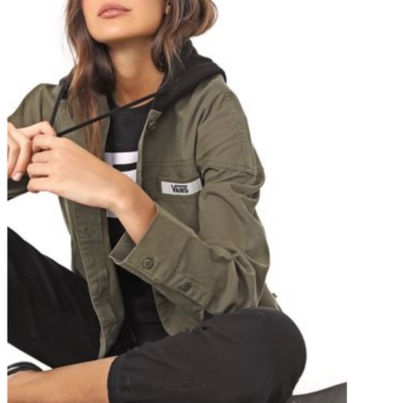 Vans Tops - VANS Crowd Surf Wive Women Hooded Jacket Military
